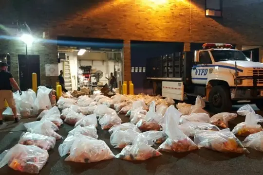 The NYPD said they've been processing the items through the night.